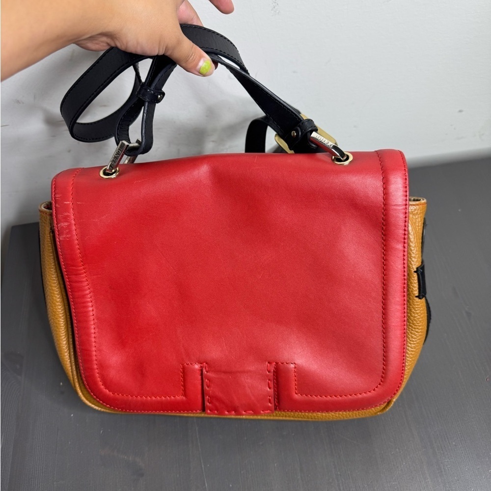 Fendi Handbag Silvana leather red beige black Purse